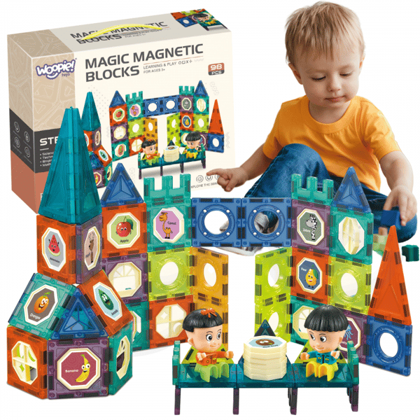 WOOPIE Magnetiske Byggeklodser Slot – 98 stykker