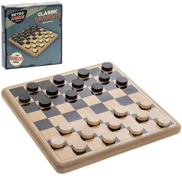 Sällskapsspel Retro Dam / Checkers Spel i Trä
