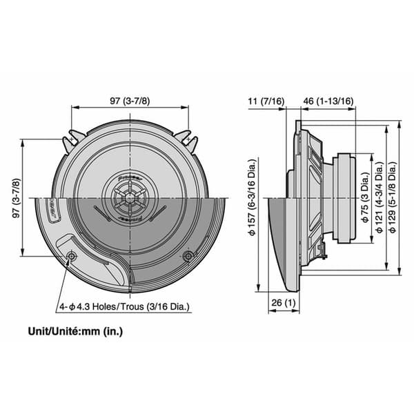 Pioneer Kaiutin 130w Hopeinen 130 mm