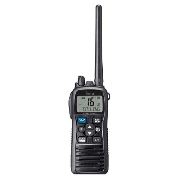Icom Ic-m Ipx7 6w 73 Euro Transportabel Marine Vhf Radio Station Sort