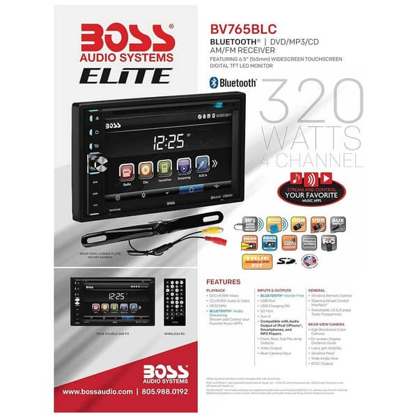 Boss Audio 6.5´ Kaksi Din Bt/kamera-soitin Kirkas