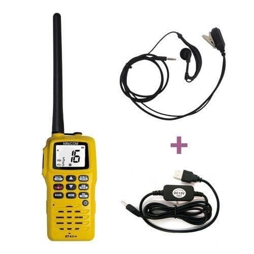 Bærbar VHF-pakke - Navicom - RT411+220V opladerpakke - USB-kabel