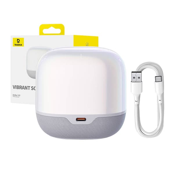 BOXA Baseus AeQur V2, wireless, 14 ore durata baterie, suporta pairing stereo cu alta boxa Baseus AeQur, alb, "A20050500211-00"  (timbru verde 2.00 le