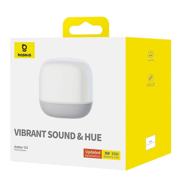 BOXA Baseus AeQur V2, wireless, 14 ore durata baterie, suporta pairing stereo cu alta boxa Baseus AeQur, alb, "A20050500211-00"  (timbru verde 2.00 le