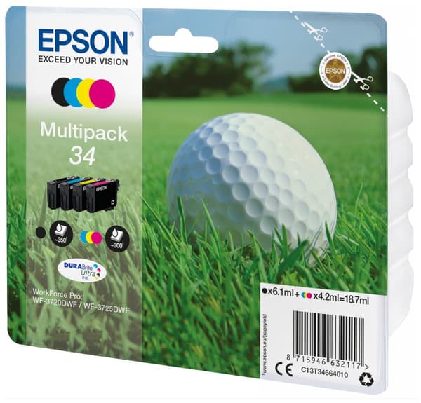 Canon Ink Cartridges 34 Multipack - Pack of 4 - Black, Yellow, Cyan, Magenta