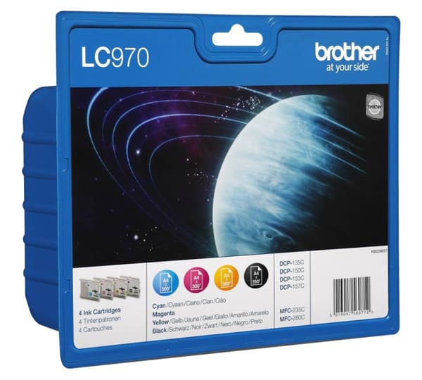 Brother LC970 Value Pack - 4-pack - black, yellow, cyan, magenta - original - ink cartridge