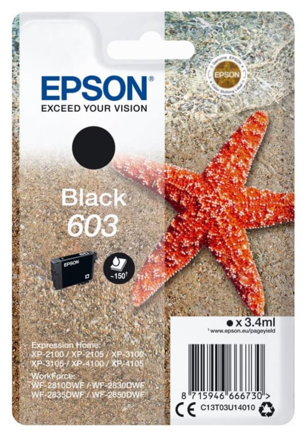 Epson inkoustová náplň/ C13T03U14010/ 603/ Expression Home XP-x100/ WF-28x0DWF/ Černá