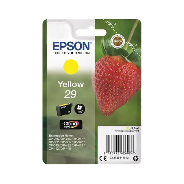 Epson 29 Claria Home Ink | 180Pages | Yellow