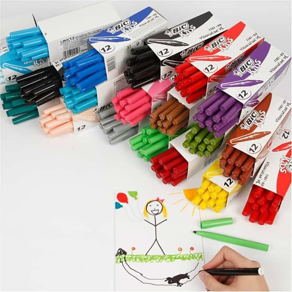 Tuschpennor BIC - Visa Color - 3 mm - 12x24 Färger
