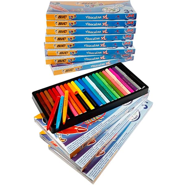 Tuschpennor BIC - Visa Color - 3 mm - 12x24 Färger