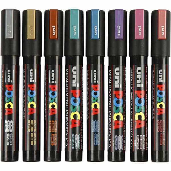 Posca Marker Medium Bullet PC-5M - Metallicfärger - 8 st