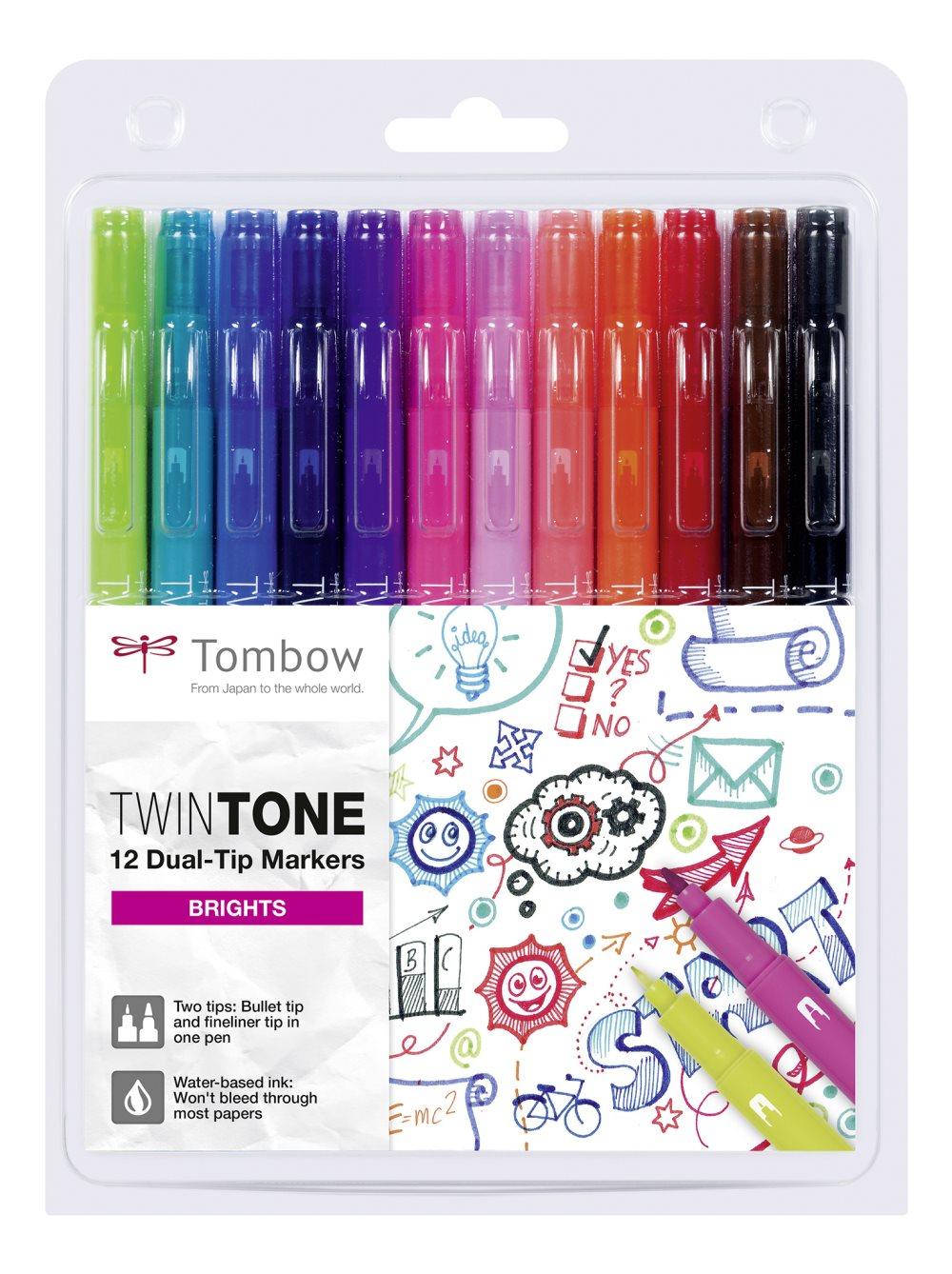Marker Tombow TwinTone bright 12-pack