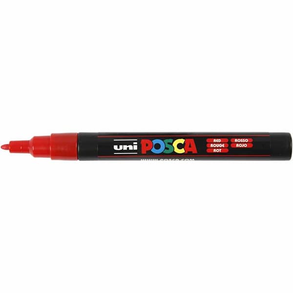 Posca Marker , spets 0,9-1,3 mm, mixade färger, 12st./ 1 förp.