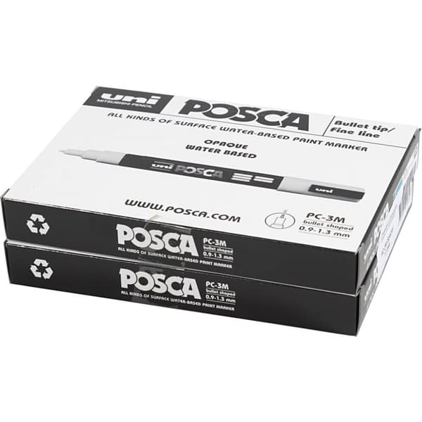 Posca Tusch, streg 0,9-1,3 mm, ass. farver, 12stk./ 1 pk.