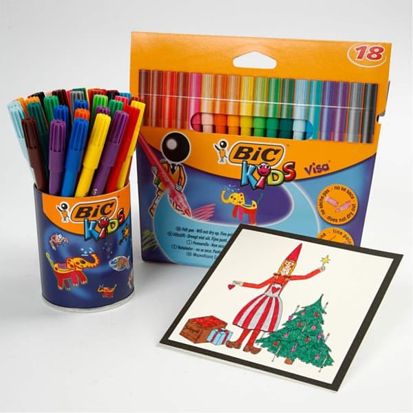 Bic Visa Fin tusch - Mixade Färger - 1,6 mm - 18 st