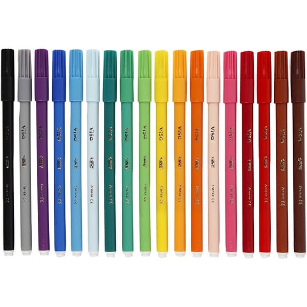 Bic Visa Fin tusch - Mixade Färger - 1,6 mm - 18 st
