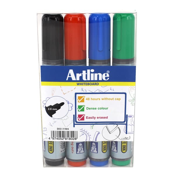 Whiteboard Pennor 4 st - 2 mm - Artline 517