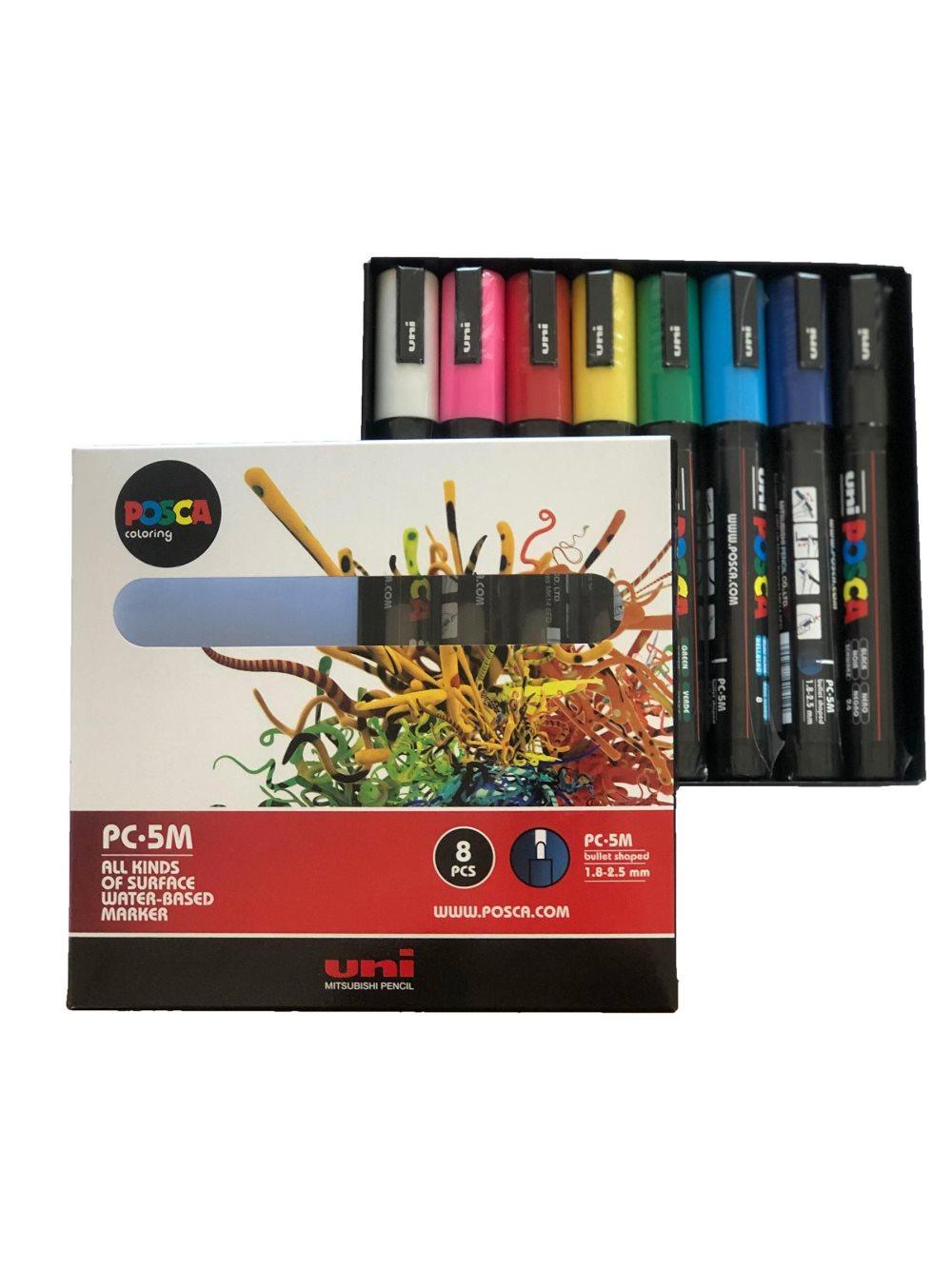 Märkpenna UNI Posca PC-5M 8 färger