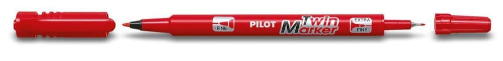 Märkpenna PILOT BG Twin Marker Röd 10st