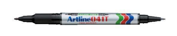 Märkpenna ARTLINE 041T 2-i-1 rund svart 12st