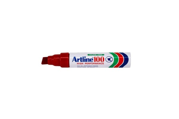 Märkpenna ARTLINE 100 sned 12mm röd 6st