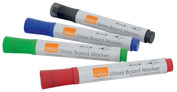 Whiteboardpenna glas NOBO sort.färg 4/fp