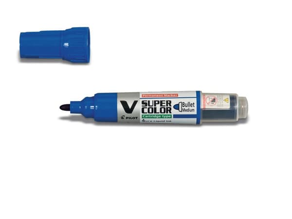 Märkpenna PILOT V Super Color rund blå 10st