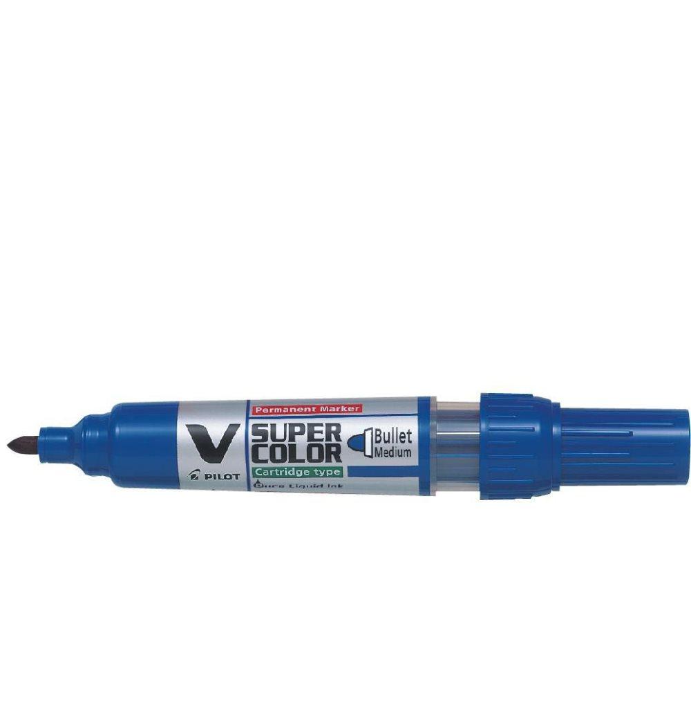 Märkpenna PILOT V Super Color rund blå 10st