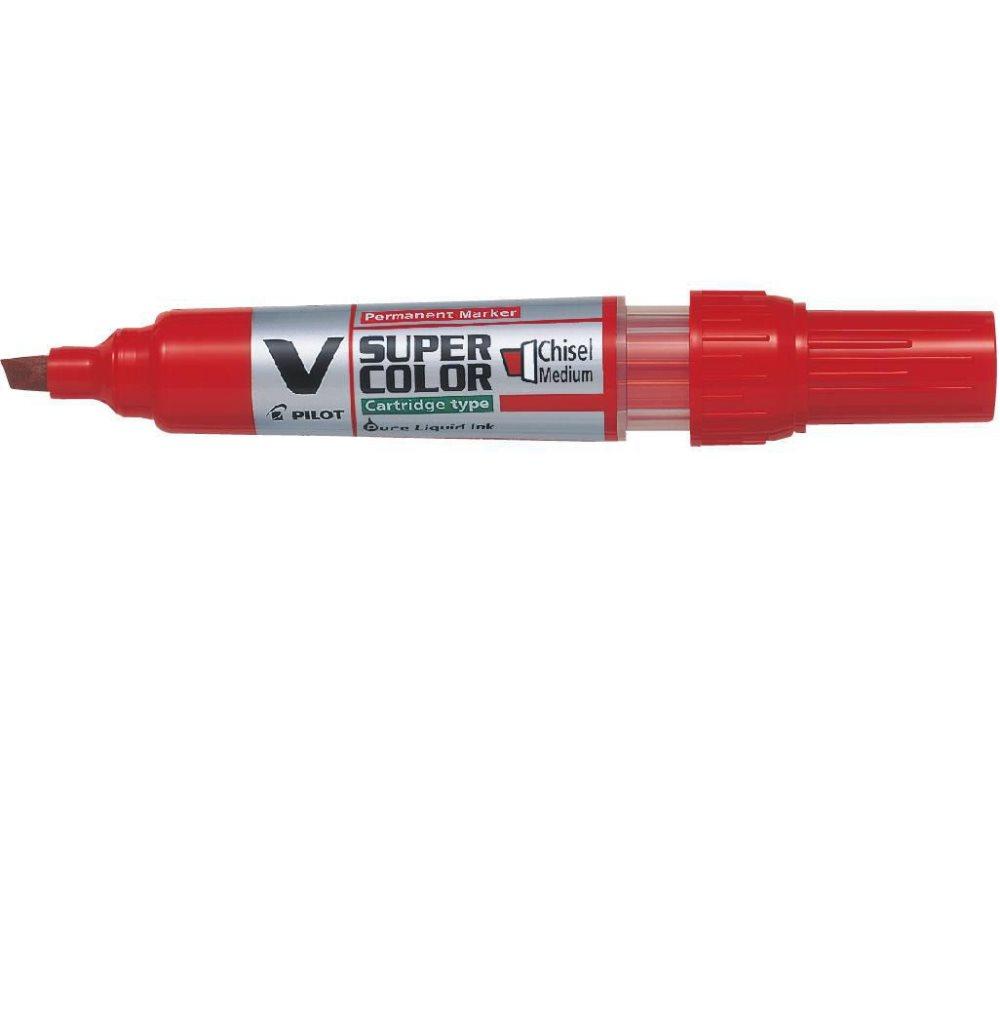 Märkpenna PILOT V Super Color skuren röd 10st