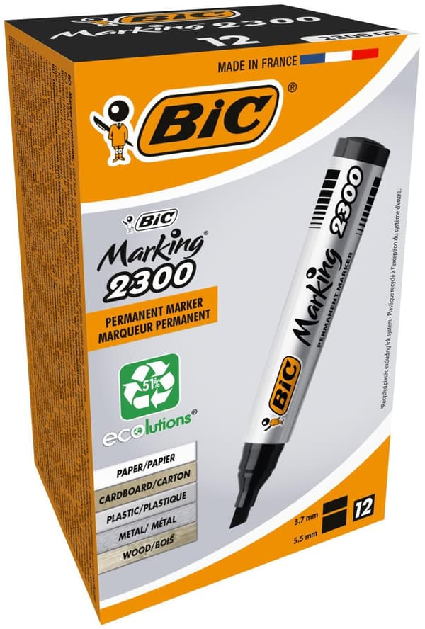 Märkpenna BIC Eco 2300 svart 12st