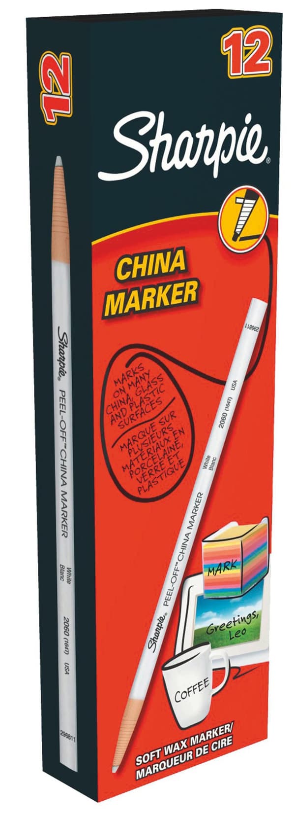 Märkpenna vax SHARPIE China vit 12st
