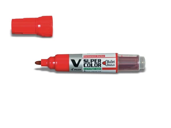 Märkpenna PILOT V Super Color rund röd 10st
