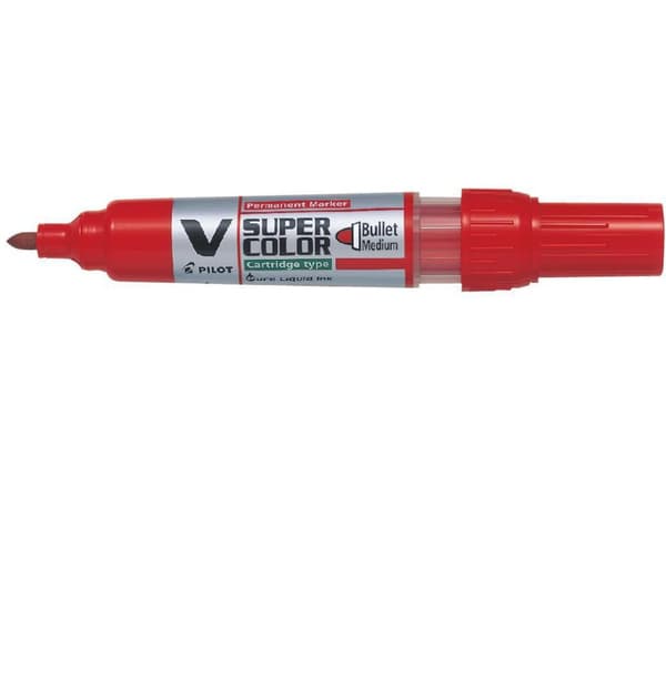 Märkpenna PILOT V Super Color rund röd 10st
