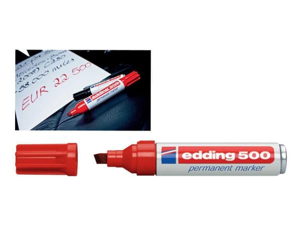 Märkpenna EDDING permanent 500 röd 10st