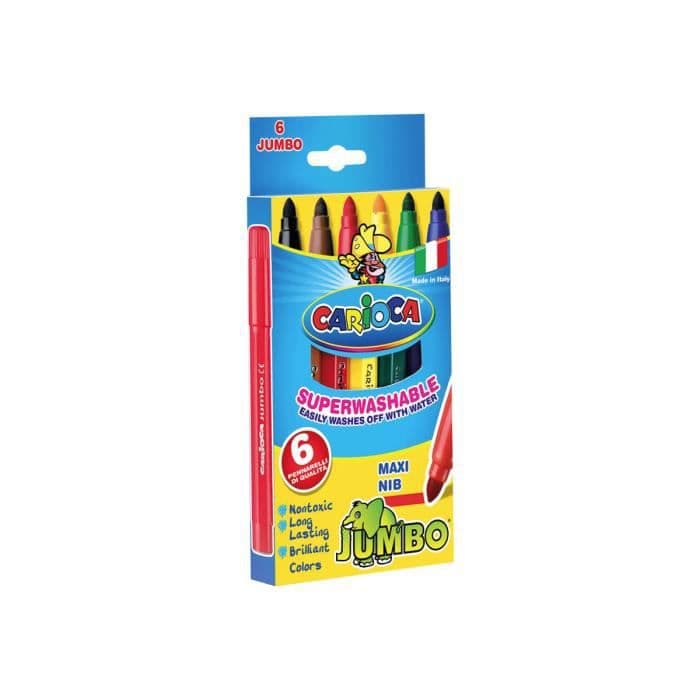Carioca Jumbo Marker blandade färger 4 mm förpackning om 6