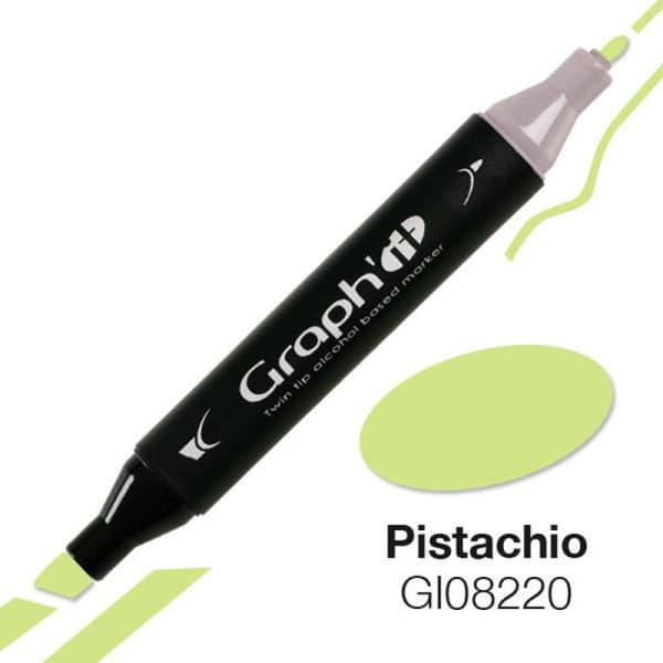 Graph'it 8220 Pistachio alkoholmarkör - Graph it Green - Outplånlig - Fin - Dubbel japansk spets