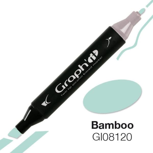 Graph'it 8120 Bamboo alkoholmarkör - Graph it Green - Outplånlig - Fin - Dubbel japansk spets