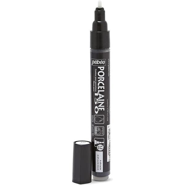 Färgpennor för porslin - PEBEO - Standard - 20ml - Svart - Oföränderlig - Fin spets
