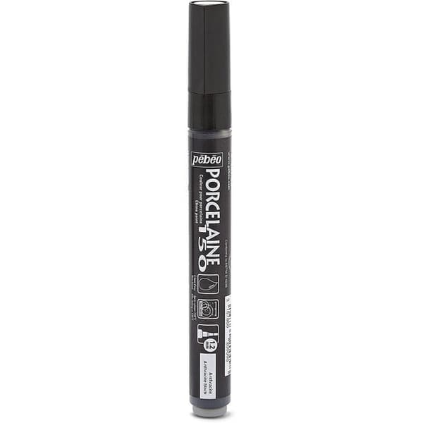Färgpennor för porslin - PEBEO - Standard - 20ml - Svart - Oföränderlig - Fin spets