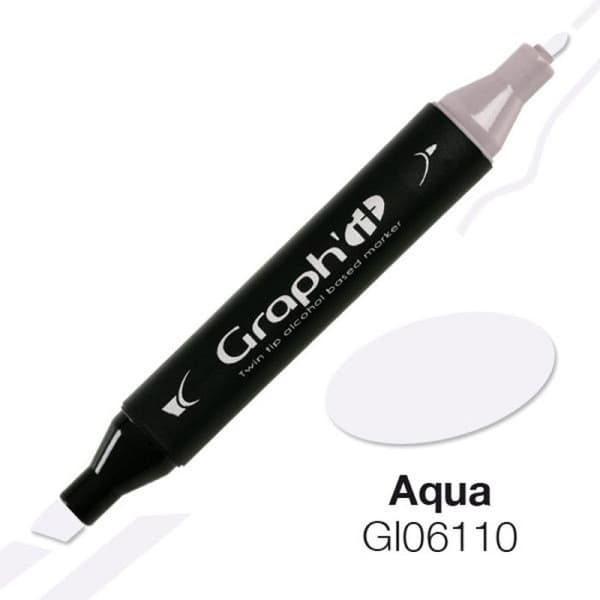 Alkoholpenna - GRAPH IT - 6110 Aqua - Lila - Dubbel spets fin och sned - Oföränderlig