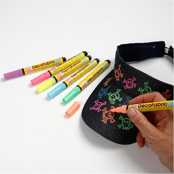 Textilmarkörer - Ej specificerad - ref 25098 - Fluorescerande färger - Tvättbar i 30° - Opak