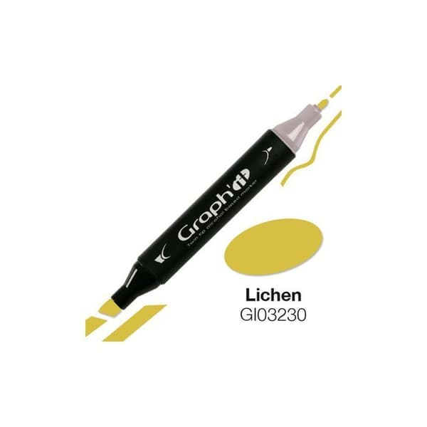 Alkoholmarker - Graph'it - 3230 - Lichen - Dubbel spets - Ouppnbar - Opaque
