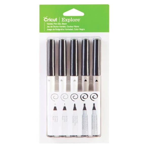 Set med 5 'Cricut' pennor Svart