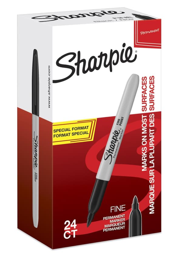 Märkpenna SHARPIE F svart v.pack 20+4/fp