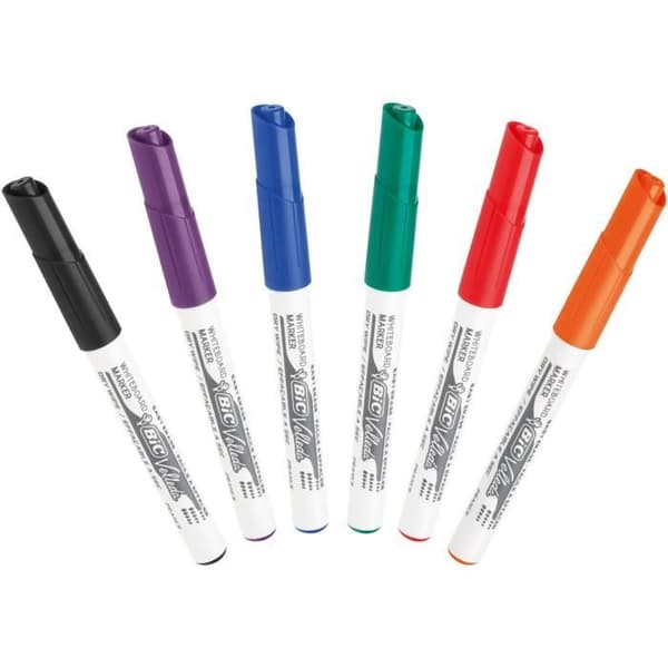 BIC Velleda 1741 Dry Erase Whiteboard-markörer, Medium Bullet Tip - Diverse färger, påse med 6