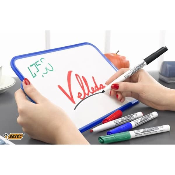 BIC Velleda 1741 Dry Erase Whiteboard-markörer, Medium Bullet Tip - Diverse färger, påse med 6