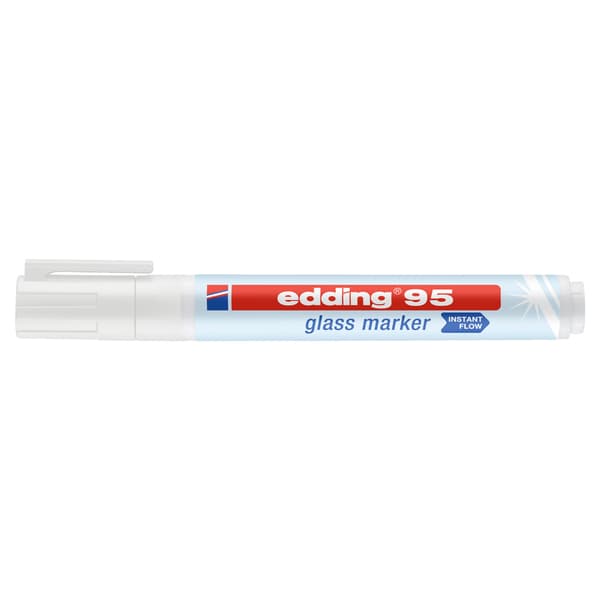 Edding glas tuscher sæt med 4 - Hvid, gul, pink og blå