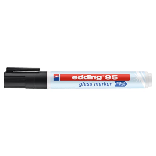 Edding glas tuscher sæt med 4 - Sort, blå, pink og orange