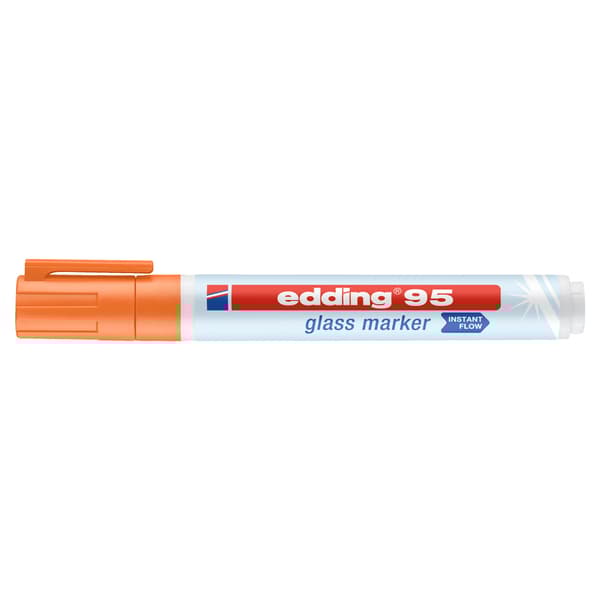 Edding glas tuscher sæt med 4 - Sort, blå, pink og orange