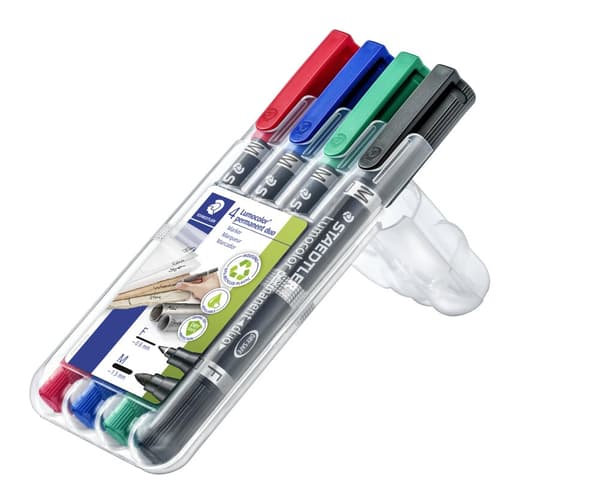 Permanent Tusj Lumocolor Duo 4-pack Staedtler